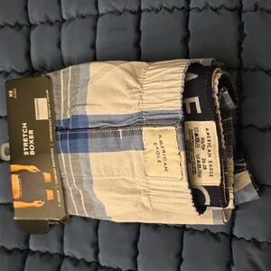 NWT American Eagle Outfitters Blue White 4 Inch Stretch Poplin Boxer XS